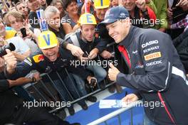 Sebastian Vettel (GER), Red Bull Racing with fans 30.08.2012. Formula 1 World Championship, Rd 12, Belgian Grand Prix, Spa Francorchamps, Belgium, Preparation Day