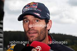 Mark Webber (AUS) Red Bull Racing. 30.08.2012. Formula 1 World Championship, Rd 12, Belgian Grand Prix, Spa Francorchamps, Belgium, Preparation Day