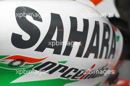 Sahara Force India F1 Team sidepod. 30.08.2012. Formula 1 World Championship, Rd 12, Belgian Grand Prix, Spa Francorchamps, Belgium, Preparation Day