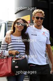 Jenson Button (GBR) McLaren with his girlfriend Jessica Michibata (JPN). 30.08.2012. Formula 1 World Championship, Rd 12, Belgian Grand Prix, Spa Francorchamps, Belgium, Preparation Day