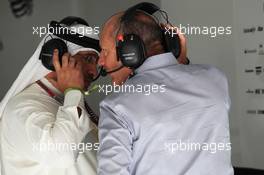(L to R): Sheikh Mohammed bin Essa Al Khalifa (BRN) CEO of the Bahrain Economic Development Board and McLaren Shareholder with Ron Dennis (GBR) McLaren Executive Chairman. 20.04.2012. Formula 1 World Championship, Rd 4, Bahrain Grand Prix, Sakhir, Bahrain, Practice Day