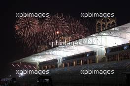Fireworks over the circuit. 20.04.2012. Formula 1 World Championship, Rd 4, Bahrain Grand Prix, Sakhir, Bahrain, Practice Day