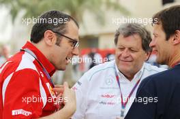 (L to R): Stefano Domenicali (ITA) Ferrari General Director with Norbert Haug (GER) Mercedes Sporting Director. 20.04.2012. Formula 1 World Championship, Rd 4, Bahrain Grand Prix, Sakhir, Bahrain, Practice Day
