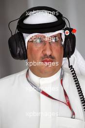 Sheikh Mohammed bin Essa Al Khalifa (BRN) CEO of the Bahrain Economic Development Board and McLaren Shareholder. 20.04.2012. Formula 1 World Championship, Rd 4, Bahrain Grand Prix, Sakhir, Bahrain, Practice Day