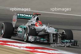 Michael Schumacher (GER) Mercedes AMG F1 W03. 20.04.2012. Formula 1 World Championship, Rd 4, Bahrain Grand Prix, Sakhir, Bahrain, Practice Day