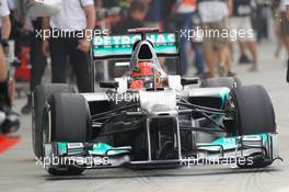Michael Schumacher (GER) Mercedes AMG F1 W03. 20.04.2012. Formula 1 World Championship, Rd 4, Bahrain Grand Prix, Sakhir, Bahrain, Practice Day