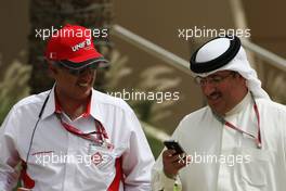 Zayed Rashed Al Zayani (BRN) Chairman of Bharain International Circuit (Left) with Sheikh Mohammed bin Essa Al Khalifa (BRN) CEO of the Bahrain Economic Development Board and McLaren Shareholder. 20.04.2012. Formula 1 World Championship, Rd 4, Bahrain Grand Prix, Sakhir, Bahrain, Practice Day