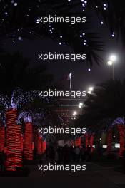 The paddock at night. 20.04.2012. Formula 1 World Championship, Rd 4, Bahrain Grand Prix, Sakhir, Bahrain, Practice Day