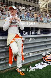 Nico Hulkenberg (GER) Sahara Force India F1 on the grid. Motor Racing - Formula One World Championship - Bahrain Grand Prix - Race Day - Sakhir, Bahrain