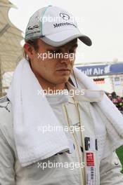 Nico Rosberg (GER) Mercedes AMG F1 on the grid. Motor Racing - Formula One World Championship - Bahrain Grand Prix - Race Day - Sakhir, Bahrain