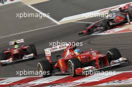 Fernando Alonso (ESP), Scuderia Ferrari leads Felipe Massa (BRA), Scuderia Ferrari  22.04.2012. Formula 1 World Championship, Rd 4, Bahrain Grand Prix, Sakhir, Bahrain, Race Day