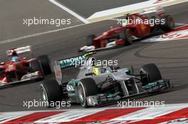 Nico Rosberg (GER), Mercedes AMG Petronas leads Fernando Alonso (ESP), Scuderia Ferrari  22.04.2012. Formula 1 World Championship, Rd 4, Bahrain Grand Prix, Sakhir, Bahrain, Race Day