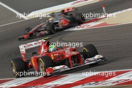 Felipe Massa (BRA), Scuderia Ferrari leads Lewis Hamilton (GBR), McLaren Mercedes  22.04.2012. Formula 1 World Championship, Rd 4, Bahrain Grand Prix, Sakhir, Bahrain, Race Day