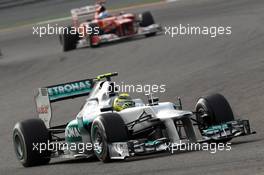 Nico Rosberg (GER), Mercedes AMG Petronas leads Felipe Massa (BRA), Scuderia Ferrari  22.04.2012. Formula 1 World Championship, Rd 4, Bahrain Grand Prix, Sakhir, Bahrain, Race Day