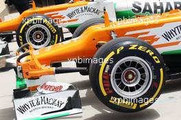 Sahara Force India F1 VJM05s of Paul di Resta (GBR) and Nico Hulkenberg (GER). 21.04.2012. Formula 1 World Championship, Rd 4, Bahrain Grand Prix, Sakhir, Bahrain, Qualifying Day
