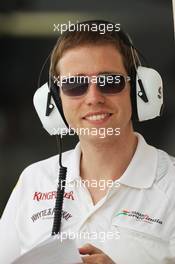 Will Hings (GBR) Sahara Force India F1 Press Officer. 21.04.2012. Formula 1 World Championship, Rd 4, Bahrain Grand Prix, Sakhir, Bahrain, Qualifying Day