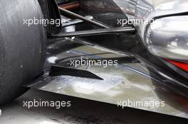 McLaren MP4/27 exhaust and rear suspension detail. 21.04.2012. Formula 1 World Championship, Rd 4, Bahrain Grand Prix, Sakhir, Bahrain, Qualifying Day