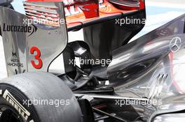 McLaren MP4/27 exhaust, rear wing and rear suspension detail. 21.04.2012. Formula 1 World Championship, Rd 4, Bahrain Grand Prix, Sakhir, Bahrain, Qualifying Day