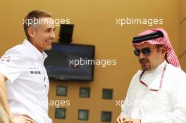 (L to R): Martin Whitmarsh (GBR) McLaren Chief Executive Officer with Crown Prince Shaikh Salman bin Isa Hamad Al Khalifa (BRN). 21.04.2012. Formula 1 World Championship, Rd 4, Bahrain Grand Prix, Sakhir, Bahrain, Qualifying Day