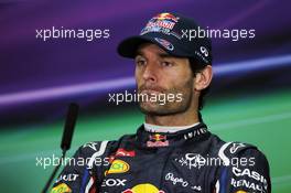 Mark Webber (AUS) Red Bull Racing in the FIA Press Conference. 21.04.2012. Formula 1 World Championship, Rd 4, Bahrain Grand Prix, Sakhir, Bahrain, Qualifying Day
