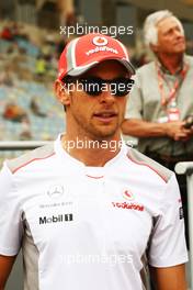 Jenson Button (GBR) McLaren on the drivers parade. Motor Racing - Formula One World Championship - Bahrain Grand Prix - Race Day - Sakhir, Bahrain