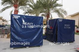 Freight being packed after the end of the race. Motor Racing - Formula One World Championship - Bahrain Grand Prix - Race Day - Sakhir, Bahrain