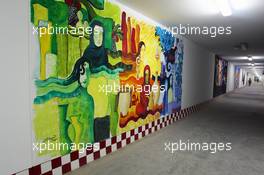 Paintings in the pedestrian tunnel under the circuit. Motor Racing - Formula One World Championship - Bahrain Grand Prix - Race Day - Sakhir, Bahrain