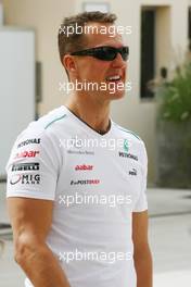 Michael Schumacher (GER) Mercedes AMG F1. 19.04.2012. Formula 1 World Championship, Rd 4, Bahrain Grand Prix, Sakhir, Bahrain, Preparation Day