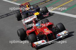 Fernando Alonso (ESP), Scuderia Ferrari leads Sebastian Vettel (GER), Red Bull Racing  23.11.2012. Formula 1 World Championship, Rd 20, Brazilian Grand Prix, Sao Paulo, BRA, Practice Day