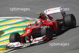 Felipe Massa (BRA) Ferrari F2012. 23.11.2012. Formula 1 World Championship, Rd 20, Brazilian Grand Prix, Sao Paulo, Brazil, Practice Day.