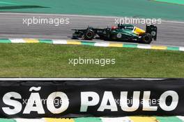 Heikki Kovalainen (FIN) Caterham CT01. 23.11.2012. Formula 1 World Championship, Rd 20, Brazilian Grand Prix, Sao Paulo, Brazil, Practice Day.