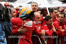Fernando Alonso (ESP) Ferrari celebrates his second position in parc ferme. 25.11.2012. Formula 1 World Championship, Rd 20, Brazilian Grand Prix, Sao Paulo, Brazil, Race Day.