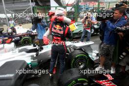 Michael Schumacher (GER), Mercedes GP and Sebastian Vettel (GER), Red Bull Racing  25.11.2012. Formula 1 World Championship, Rd 20, Brazilian Grand Prix, Sao Paulo, BRA, Race Day
