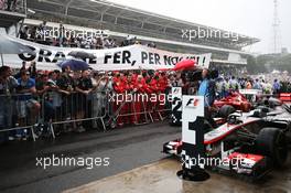 Parc ferme. 25.11.2012. Formula 1 World Championship, Rd 20, Brazilian Grand Prix, Sao Paulo, Brazil, Race Day.