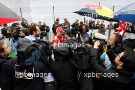 Fernando Alonso (ESP), Scuderia Ferrari and Sebastian Vettel (GER), Red Bull Racing  25.11.2012. Formula 1 World Championship, Rd 20, Brazilian Grand Prix, Sao Paulo, BRA, Race Day