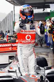 Race winner Jenson Button (GBR) McLaren MP4/27 celebrates in parc ferme. 25.11.2012. Formula 1 World Championship, Rd 20, Brazilian Grand Prix, Sao Paulo, Brazil, Race Day.