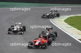 Timo Glock (GER) Marussia F1 Team MR01. 25.11.2012. Formula 1 World Championship, Rd 20, Brazilian Grand Prix, Sao Paulo, Brazil, Race Day.