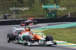 Nico Hulkenberg (GER) Sahara Force India F1 VJM05. 25.11.2012. Formula 1 World Championship, Rd 20, Brazilian Grand Prix, Sao Paulo, Brazil, Race Day.