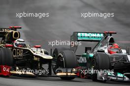 Kamui Kobayashi (JAP), Sauber F1 Team and Michael Schumacher (GER), Mercedes GP  25.11.2012. Formula 1 World Championship, Rd 20, Brazilian Grand Prix, Sao Paulo, BRA, Race Day