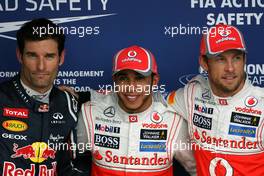 Mark Webber (AUS), Red Bull Racing, Lewis Hamilton (GBR), McLaren Mercedes and Jenson Button (GBR), McLaren Mercedes  24.11.2012. Formula 1 World Championship, Rd 20, Brazilian Grand Prix, Sao Paulo, BRA, Qualifying Day