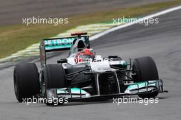 Michael Schumacher (GER) Mercedes AMG F1 W03. 24.11.2012. Formula 1 World Championship, Rd 20, Brazilian Grand Prix, Sao Paulo, Brazil, Qualifying Day.