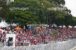 Fans in the grandstand. 25.11.2012. Formula 1 World Championship, Rd 20, Brazilian Grand Prix, Sao Paulo, Brazil, Race Day.