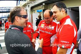 Rubens Barrichello (BRA) meets former Ferrari friends. 25.11.2012. Formula 1 World Championship, Rd 20, Brazilian Grand Prix, Sao Paulo, Brazil, Race Day.