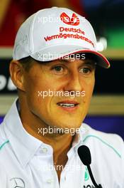 Michael Schumacher (GER) Mercedes AMG F1 in the FIA Press Conference. 22.11.2012. Formula 1 World Championship, Rd 20, Brazilian Grand Prix, Sao Paulo, Brazil, Preparation Day.