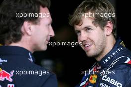 Christian Horner (GBR), Red Bull Racing, Sporting Director and Sebastian Vettel (GER), Red Bull Racing  22.11.2012. Formula 1 World Championship, Rd 20, Brazilian Grand Prix, Sao Paulo, BRA, Preparation Day