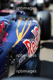 Scuderia Toro Rosso STR7 exhaust detail. 22.11.2012. Formula 1 World Championship, Rd 20, Brazilian Grand Prix, Sao Paulo, Brazil, Preparation Day.