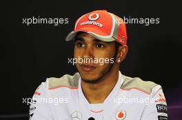 Lewis Hamilton (GBR) McLaren in the FIA Press Conference. 22.11.2012. Formula 1 World Championship, Rd 20, Brazilian Grand Prix, Sao Paulo, Brazil, Preparation Day.