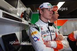 Nico Hulkenberg (GER) Sahara Force India F1 in the pits. 08.06.2012. Formula 1 World Championship, Rd 7, Canadian Grand Prix, Montreal, Canada, Practice Day