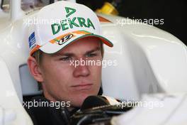 Nico Hulkenberg (GER) Sahara Force India F1 VJM05 in the pits. 08.06.2012. Formula 1 World Championship, Rd 7, Canadian Grand Prix, Montreal, Canada, Practice Day