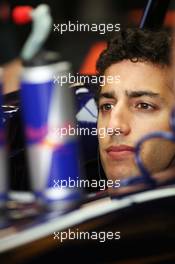 Daniel Ricciardo (AUS) Scuderia Toro Rosso STR7 in the pits. 08.06.2012. Formula 1 World Championship, Rd 7, Canadian Grand Prix, Montreal, Canada, Practice Day